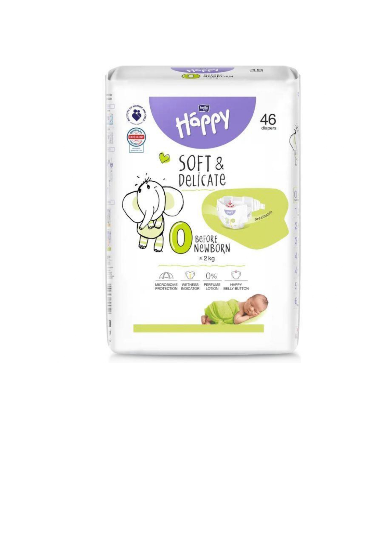 Підгузки Bella Baby Happy Soft & Delicate Before newborn 0-2 кг 46 шт (5900516605322)